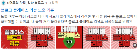 블로그 플레이스 리뷰 검색결과