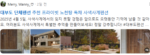 대부도 단체 펜션 검색결과