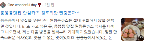 용봉동맛집 검색결과