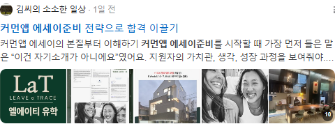 커먼앱 에세이준비 검색결과